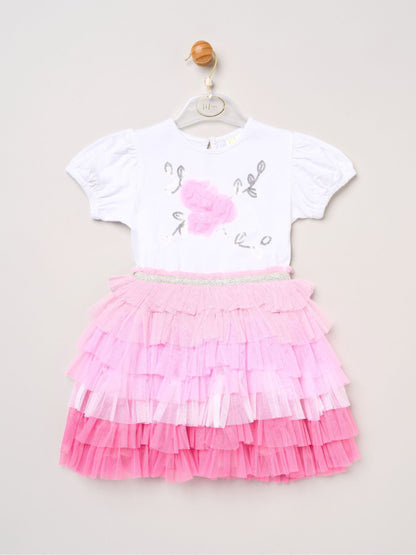 Miss Light Pink Sequin Embroidery Floral Tutu Dress image 1