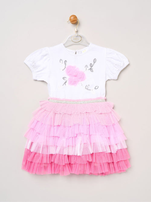 Dsiney Kidz - Miss Light Pink Sequin Embroidery Floral Tutu Dress image 1