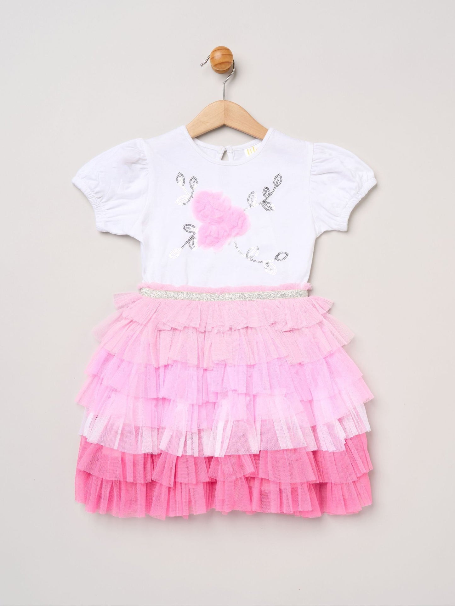 Miss Light Pink Sequin Embroidery Floral Tutu Dress image 2
