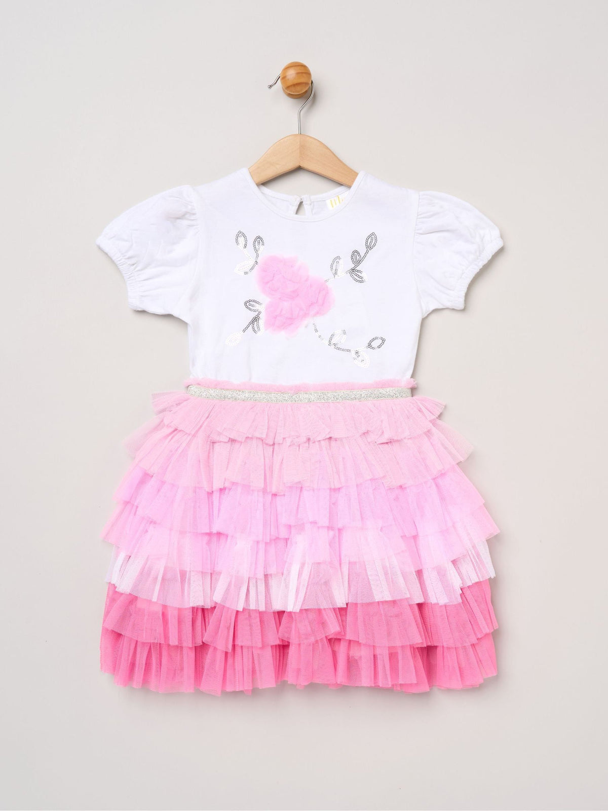 Dsiney Kidz - Miss Light Pink Sequin Embroidery Floral Tutu Dress image 2