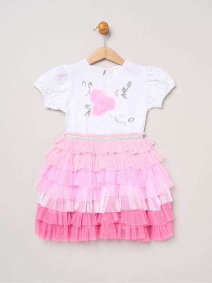 Miss Light Pink Sequin Embroidery Floral Tutu Dress image 2