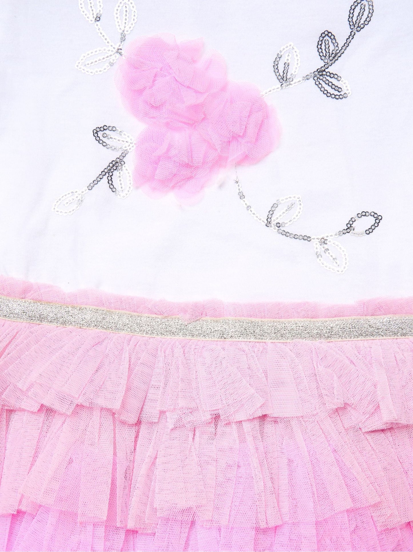 Miss Light Pink Sequin Embroidery Floral Tutu Dress image 3