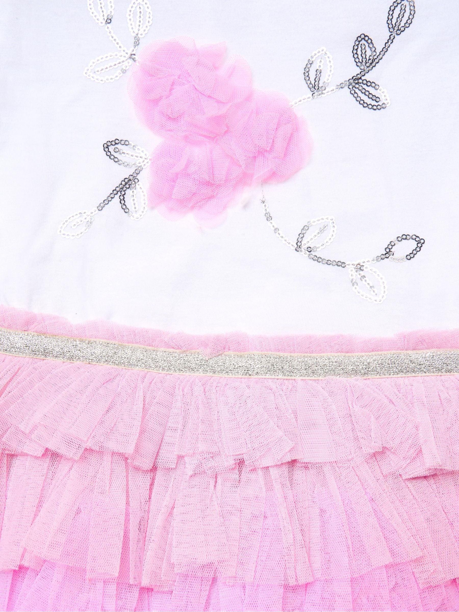 Miss Light Pink Sequin Embroidery Floral Tutu Dress image 3