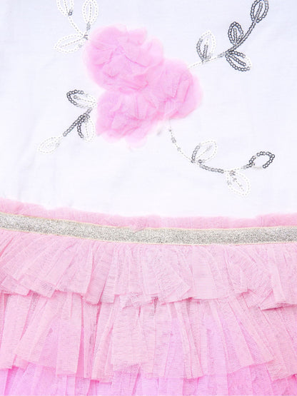 Miss Light Pink Sequin Embroidery Floral Tutu Dress image 3