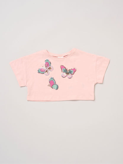 Miss Baby Pink Bow Applique Short Sleeve T-Shirt And Tutu Skirt Outfit Set image 3