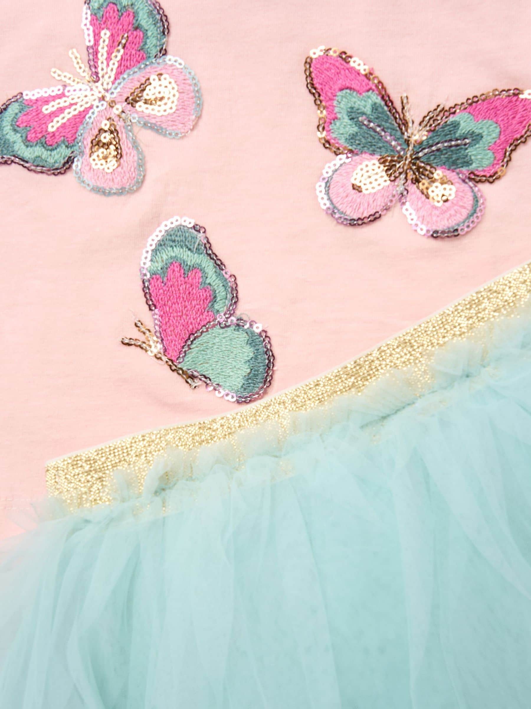 Miss Baby Pink Bow Applique Short Sleeve T-Shirt And Tutu Skirt Outfit Set image 4