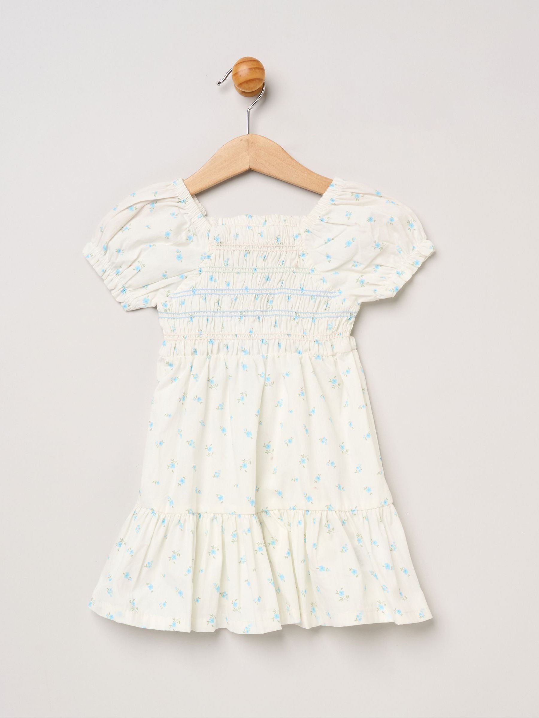 Miss Blue Ditsy Smocked Embroidery Dress With Matching Headband Set image 2