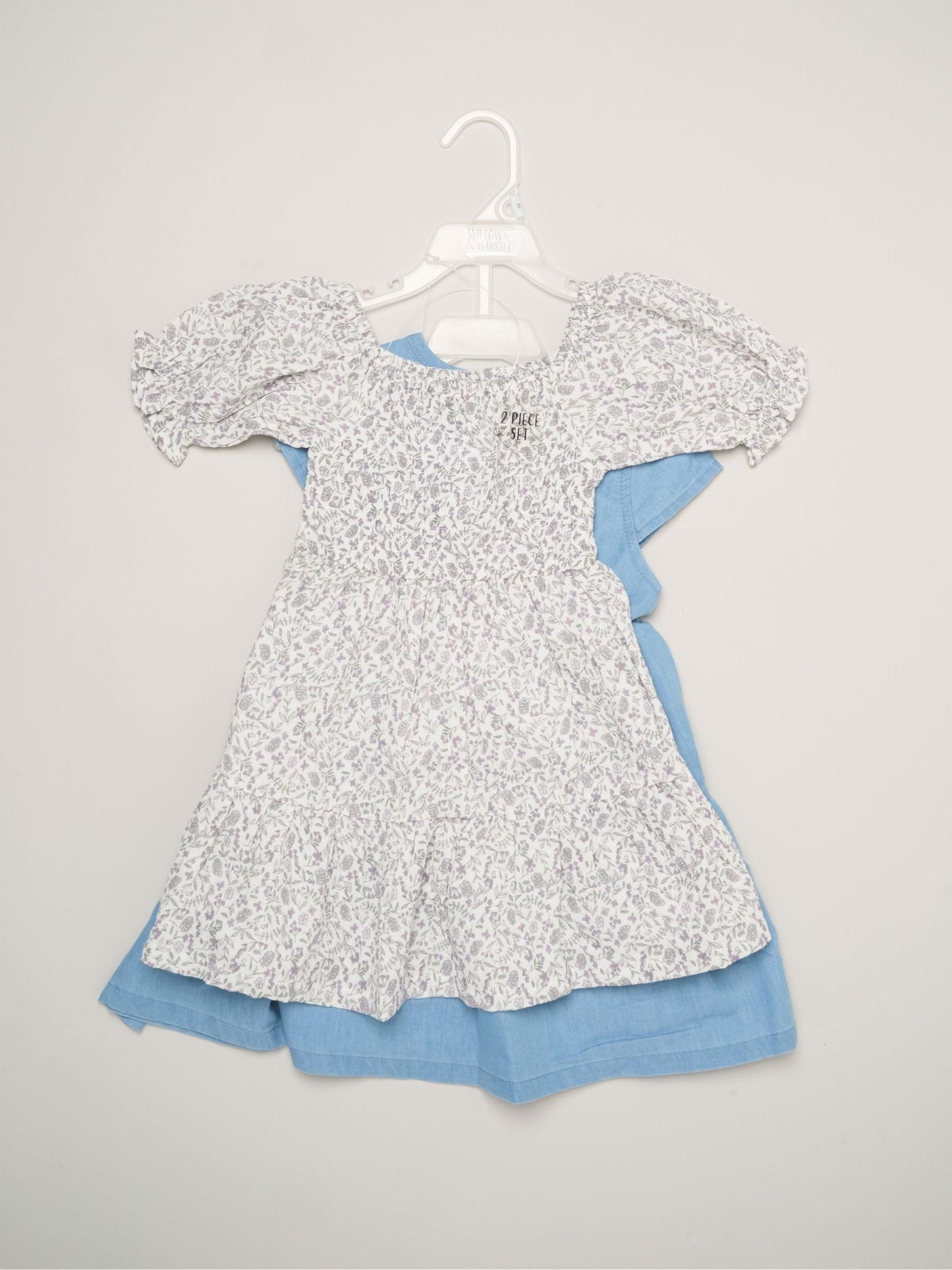 Miss Blue Floral Print And Chambray Dresses 2 Pack image 2