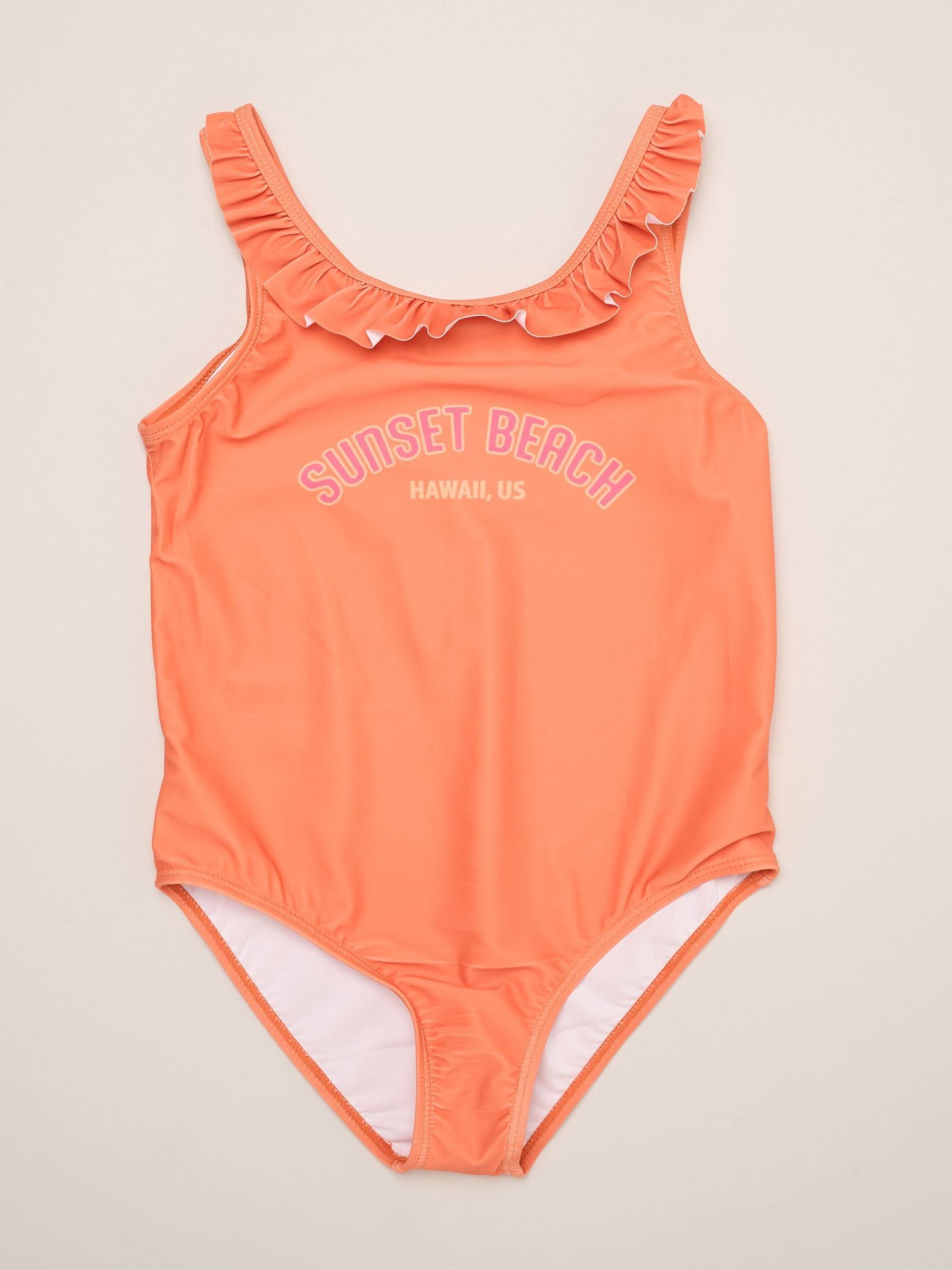 Miss Orange Stripe Swimsuit With Flower Towel And Sunglasses Set image 4