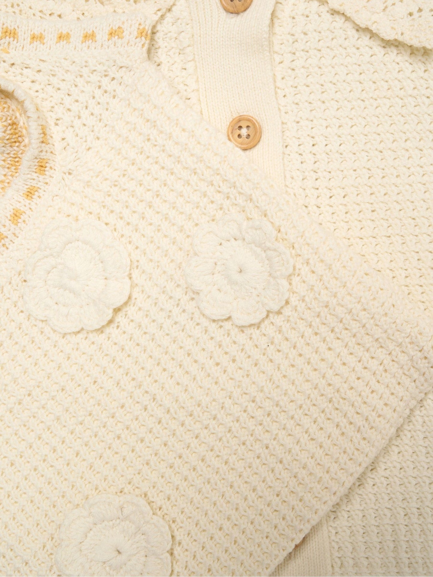 Miss White Crochet Set With Knit Top, Skirt & Floral Bag 3 Piece image 3