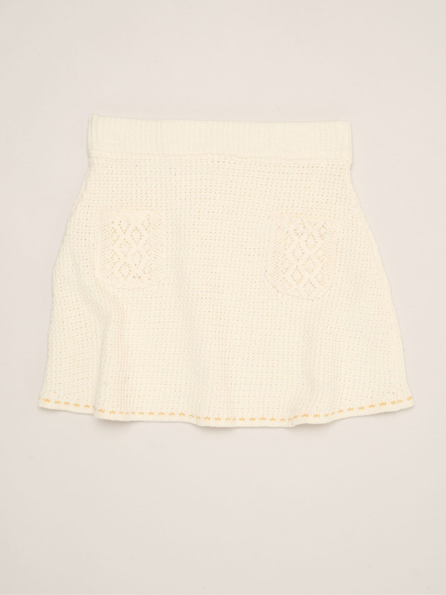 Miss White Crochet Set With Knit Top, Skirt & Floral Bag 3 Piece image 5
