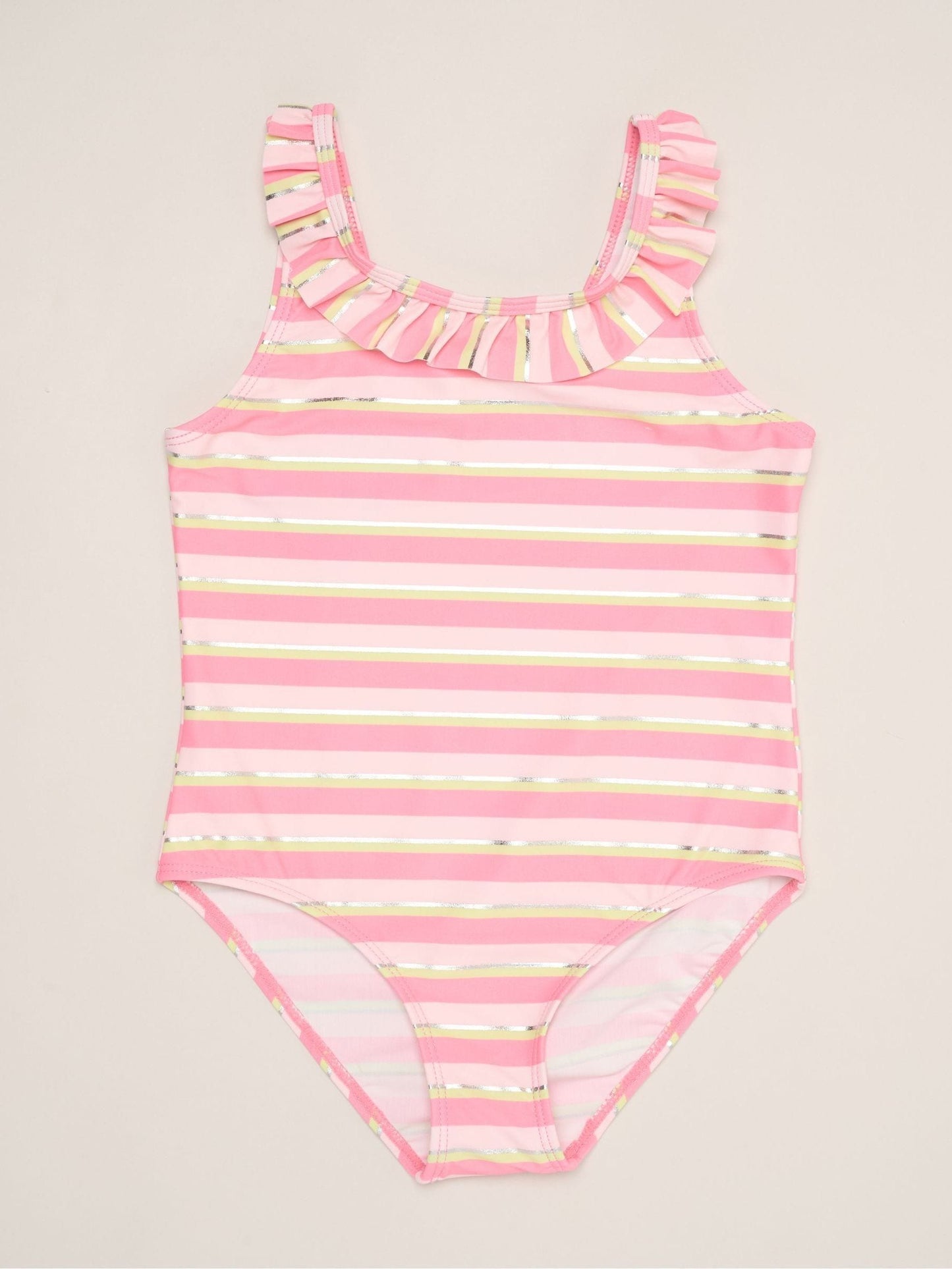 Miss Pink Stripe Swimsuit With Flower Towel And Sunglasses Set image 3