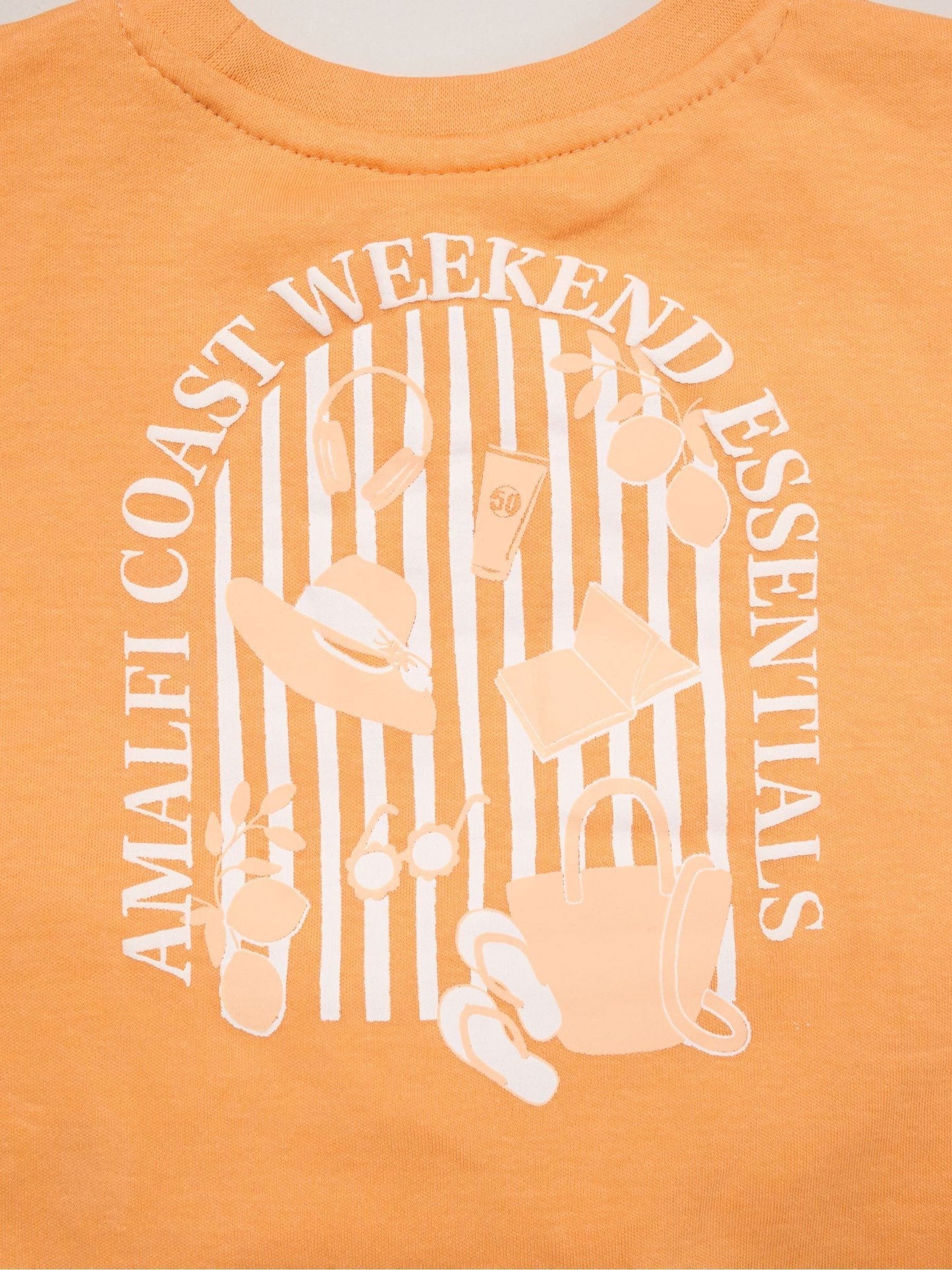 Miss Orange Amalfi Coast Printed T-Shirt And Linen Shorts image 5