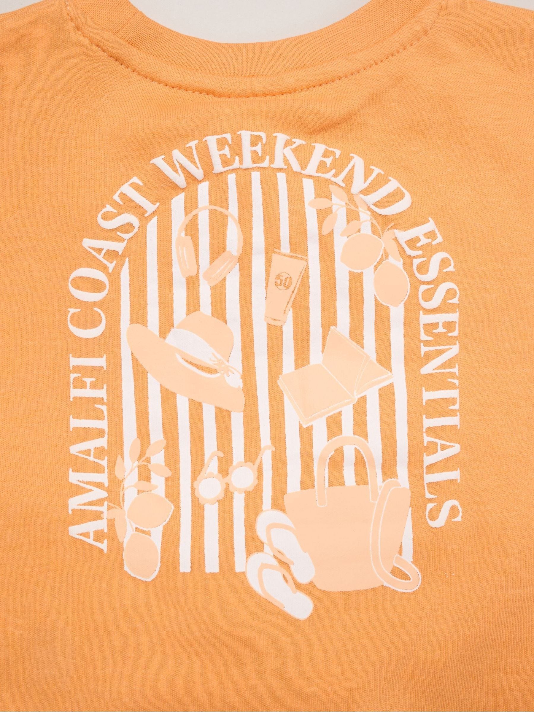 Miss Orange Amalfi Coast Printed T-Shirt And Linen Shorts image 5