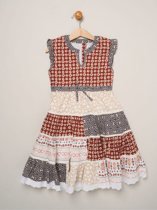Dsiney Kidz - Miss White Aztec Patchwork Dress image 1