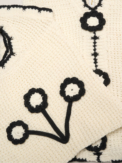 Miss White Retro Crochet Set With Vest Top, Shorts & Bag 3 Piece image 6