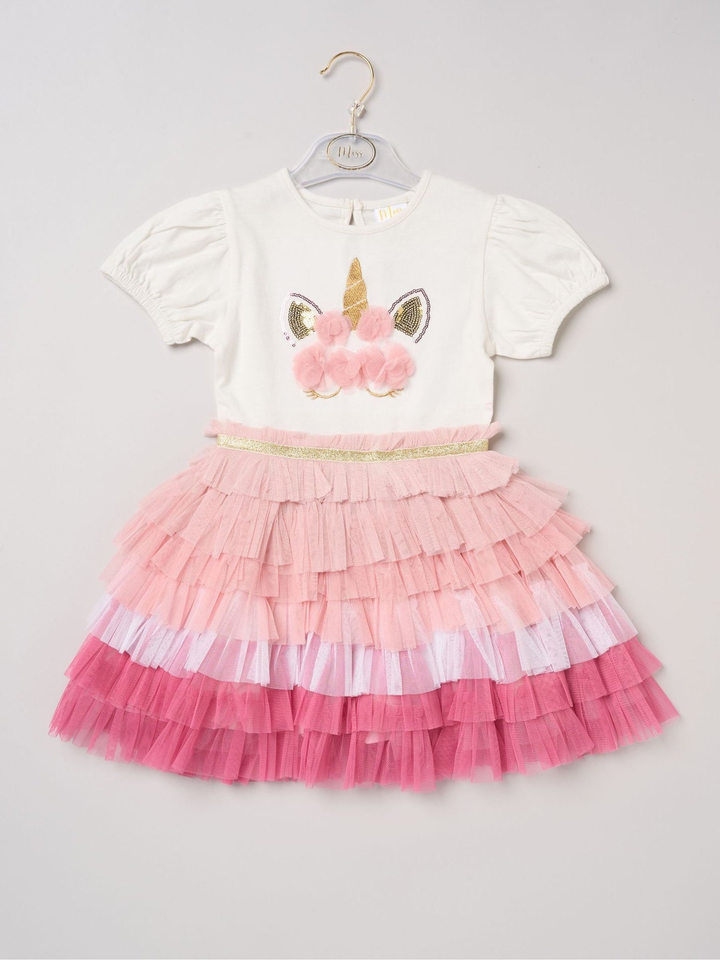 Miss Dark Pink Sequin Embroidery Floral Tutu Dress image 1