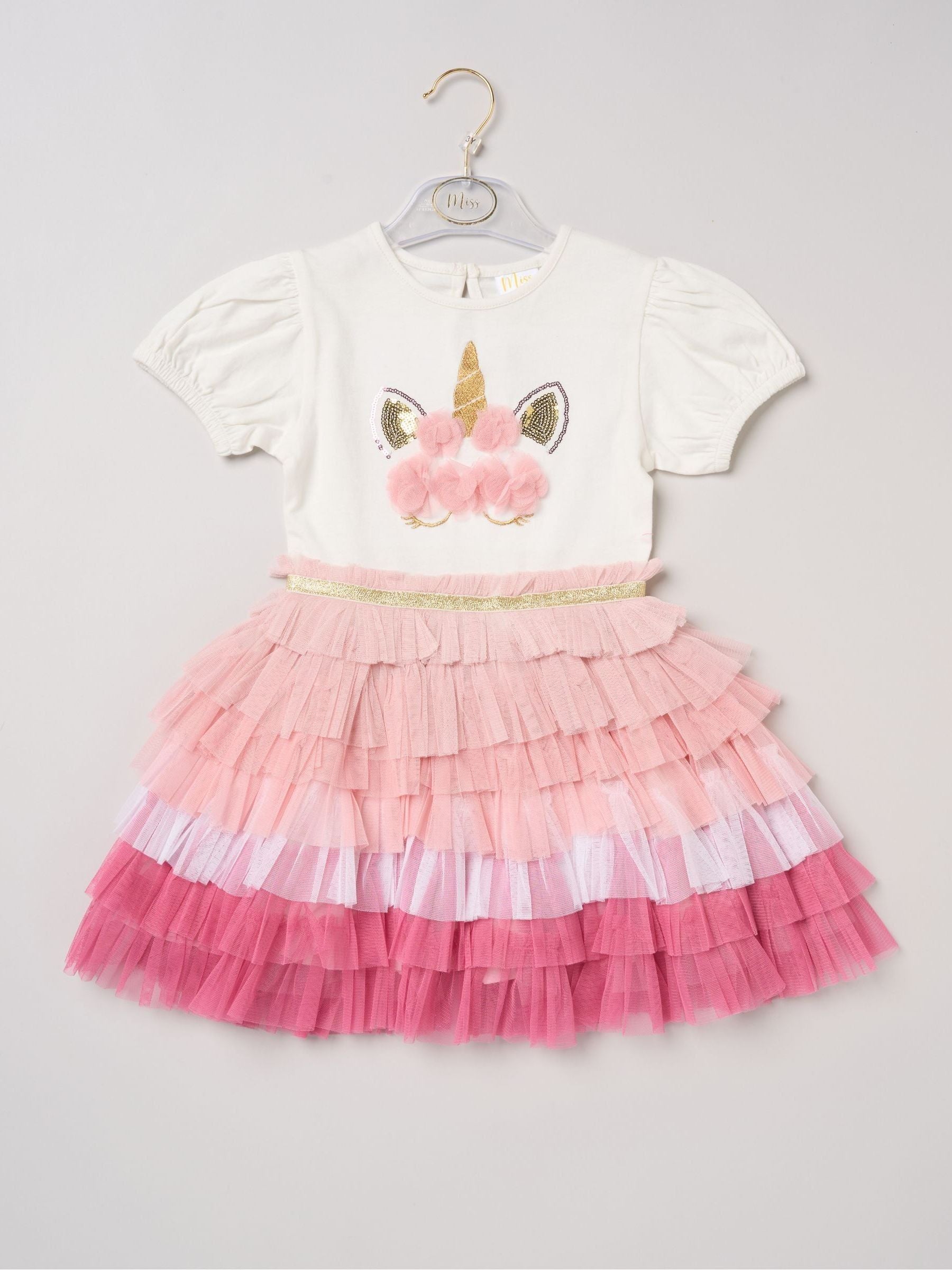 Miss Dark Pink Sequin Embroidery Floral Tutu Dress image 1