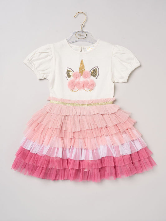 Miss Dark Pink Sequin Embroidery Floral Tutu Dress image 1