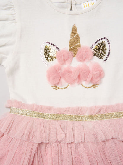 Miss Dark Pink Sequin Embroidery Floral Tutu Dress image 3