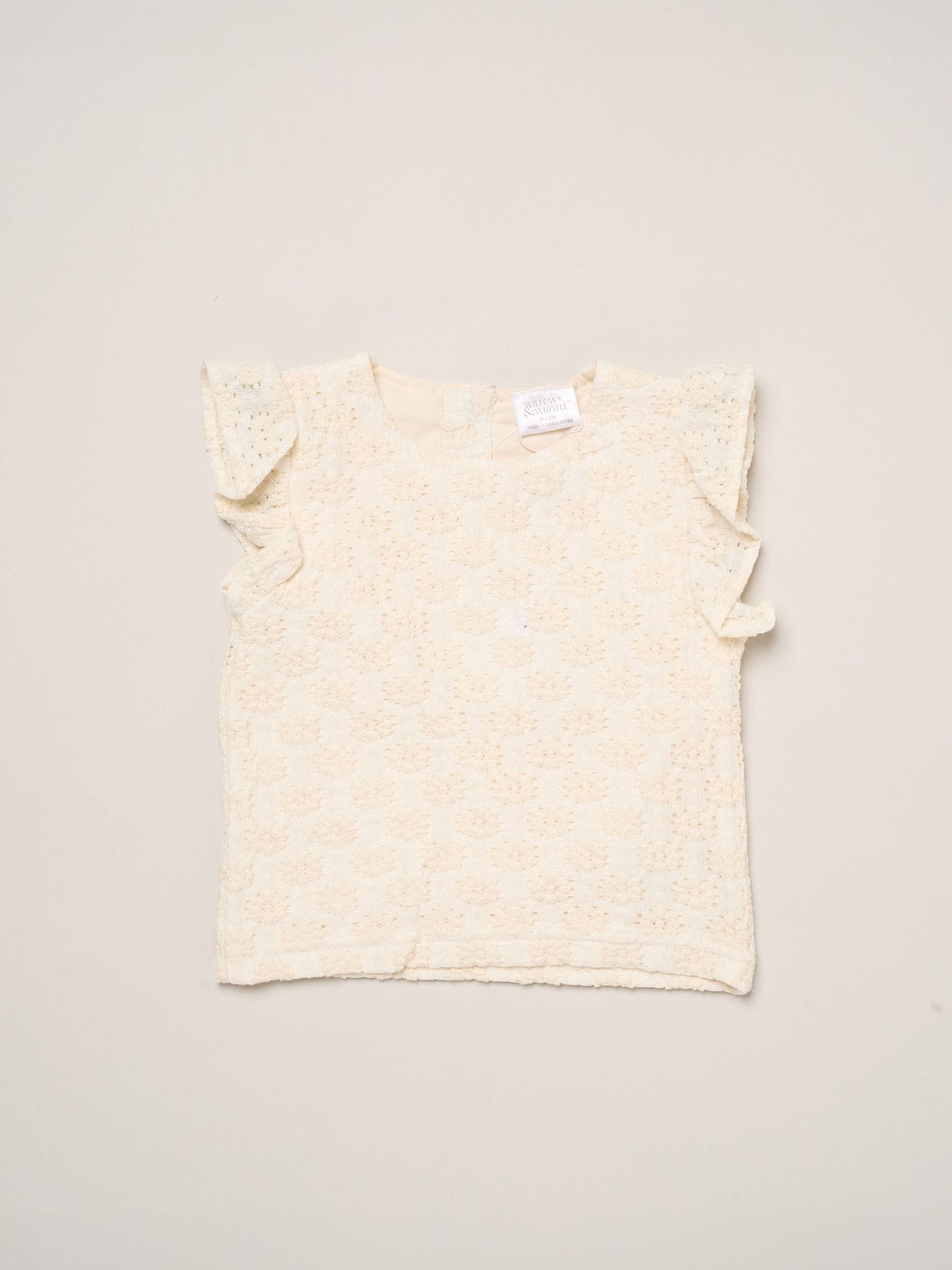 Miss White Textured Top Shorts And Scrunchie Outfit Set image 3