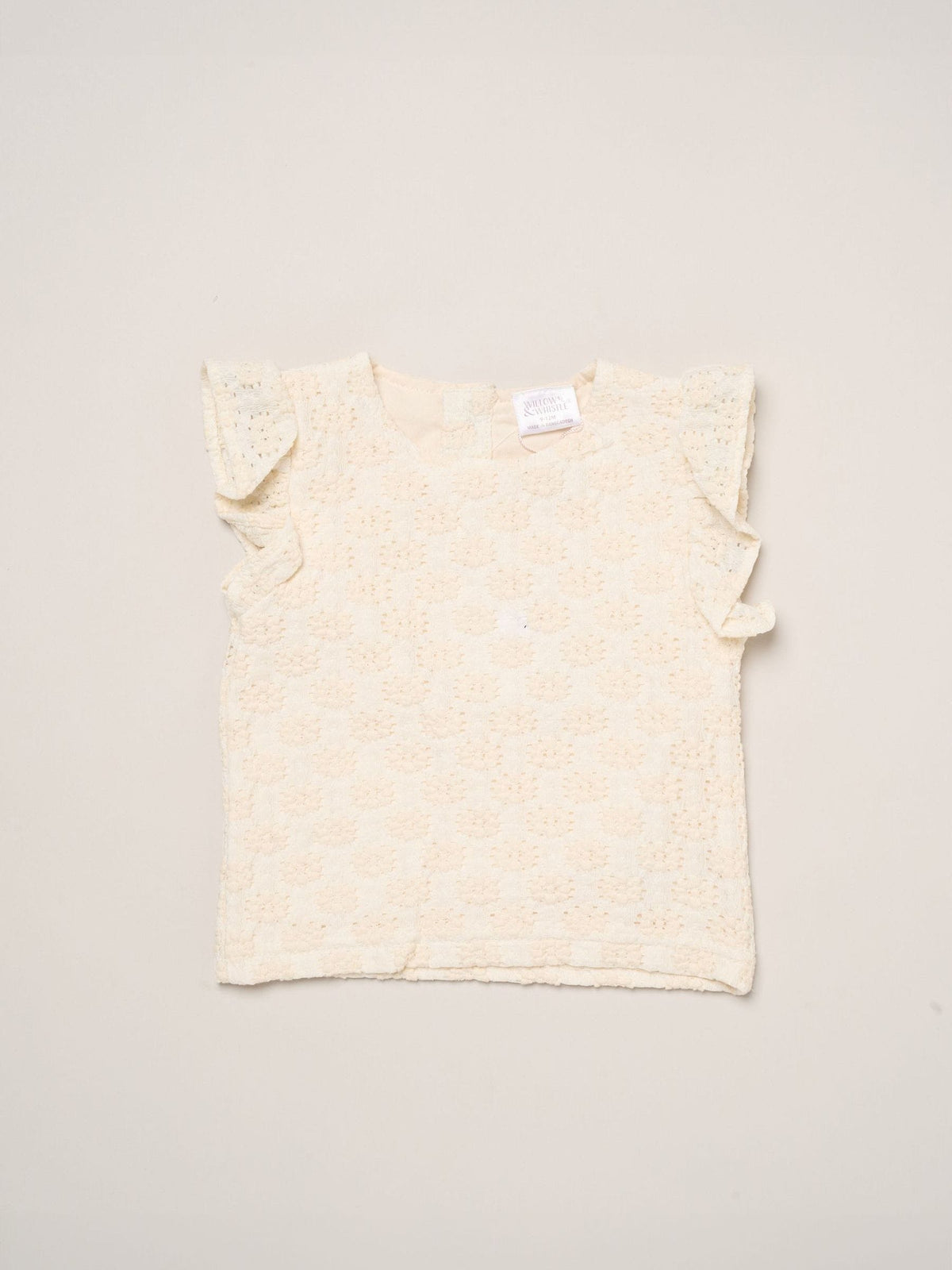 Dsiney Kidz - Miss White Textured Top Shorts And Scrunchie Outfit Set image 3