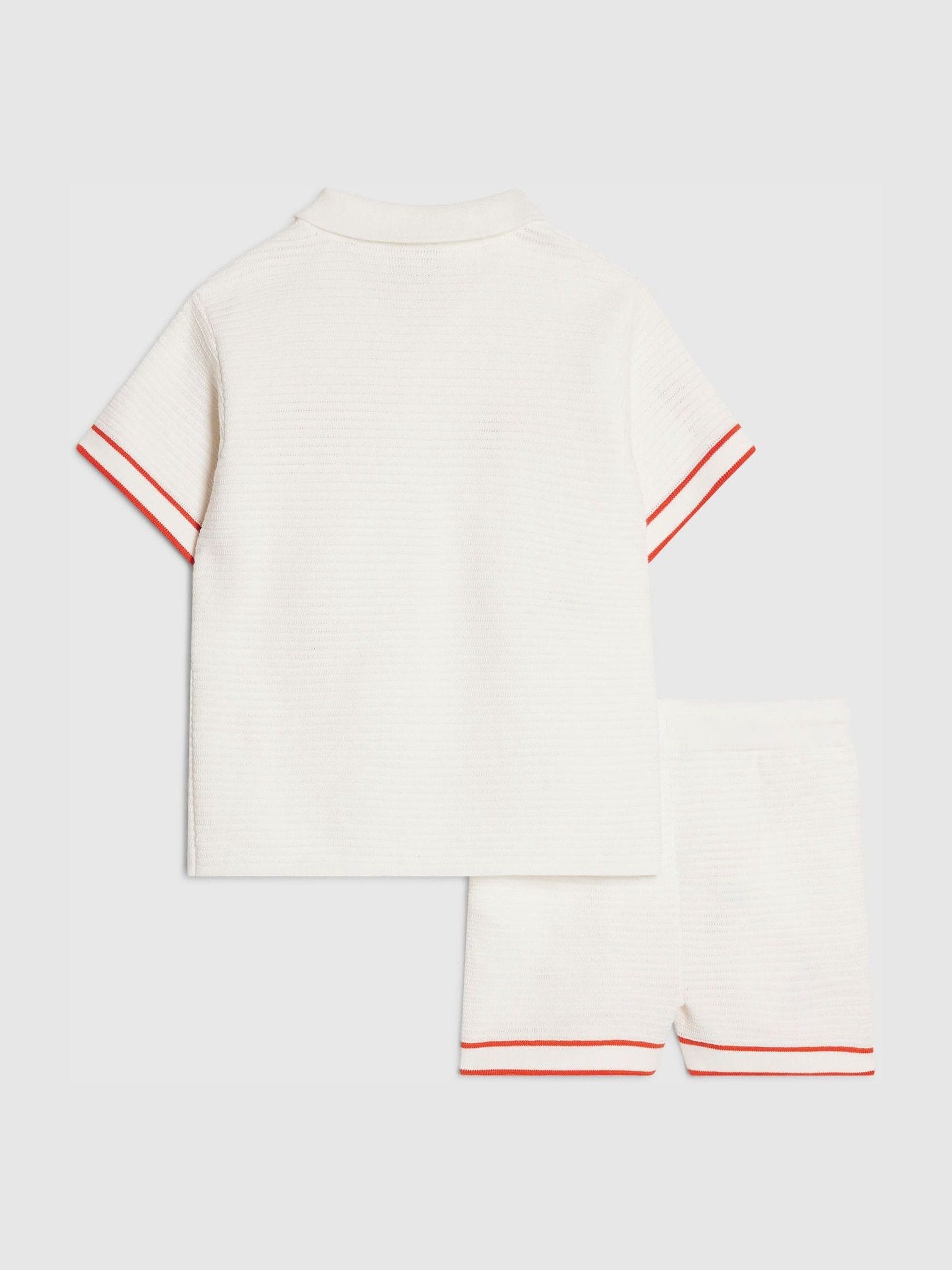 River Island Cream Abbie Rosie Crochet Shirt And Shorts Set image 4