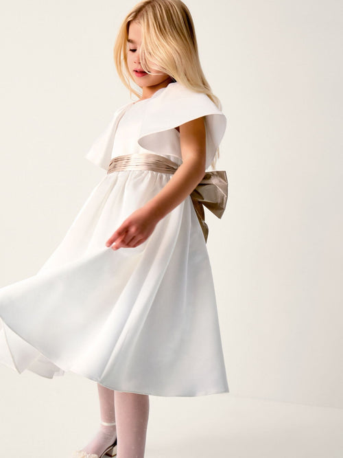 Dsiney Kidz - Monsoon Cream Angelica Satin Bow Duchess Dress image 1