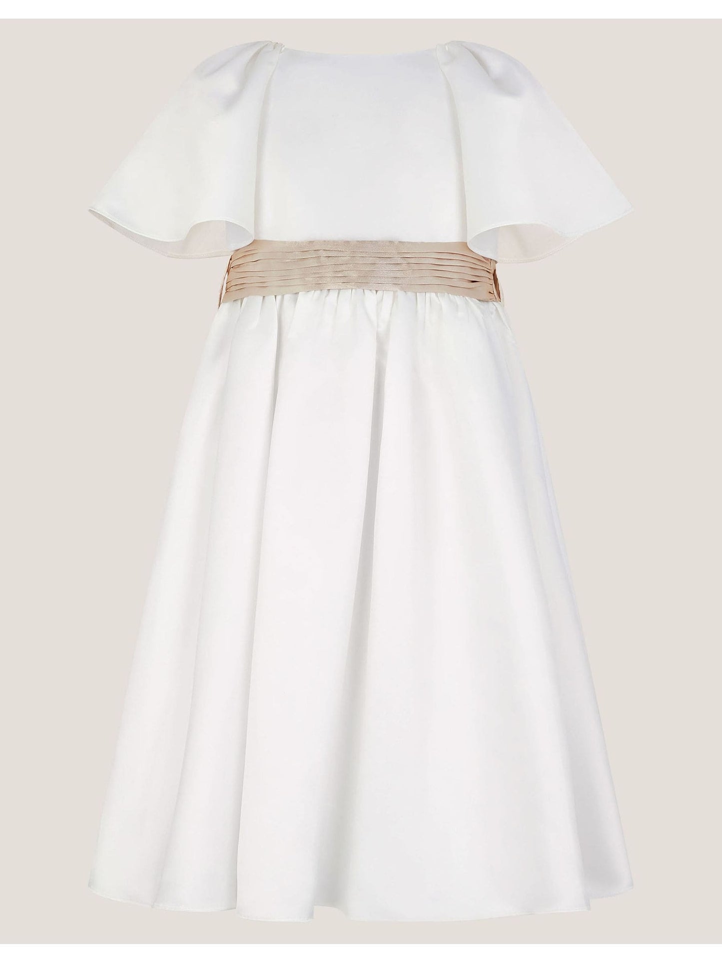 Monsoon Cream Angelica Satin Bow Duchess Dress image 2