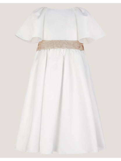 Monsoon Cream Angelica Satin Bow Duchess Dress image 2