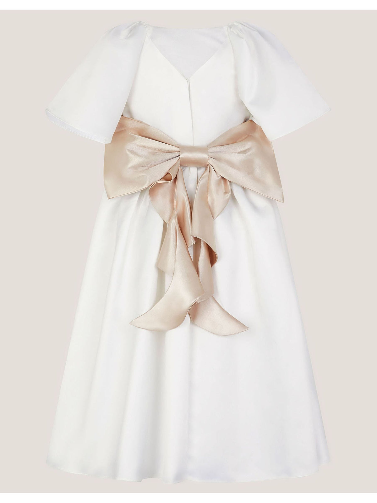 Dsiney Kidz - Monsoon Cream Angelica Satin Bow Duchess Dress image 3