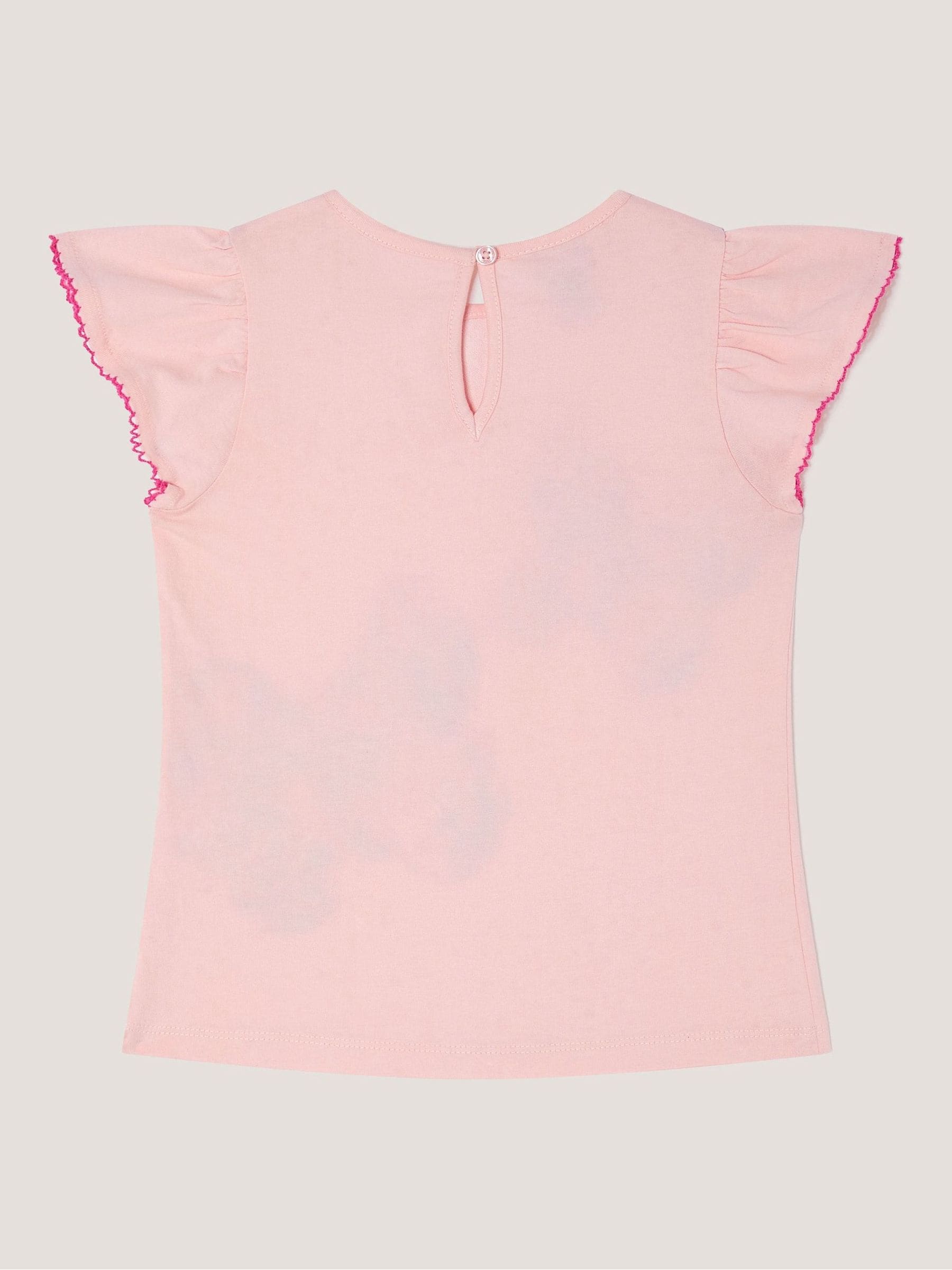 Monsoon Pink Butterfly Embroidered T-Shirt image 3