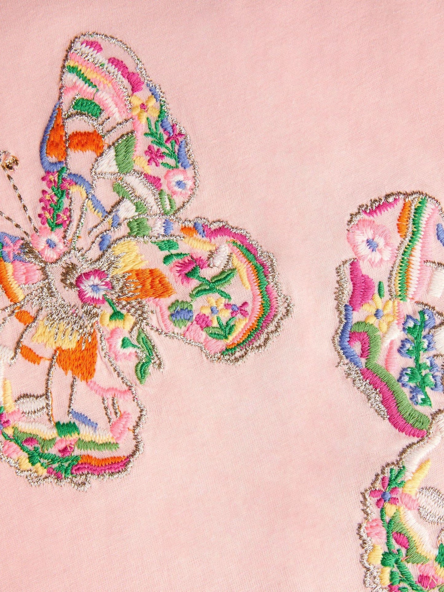 Monsoon Pink Butterfly Embroidered T-Shirt image 4