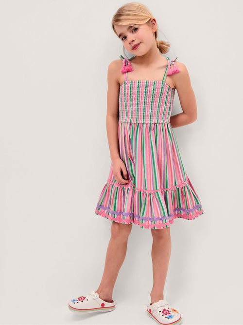 Monsoon Green Strappy Stripe Dress image 1