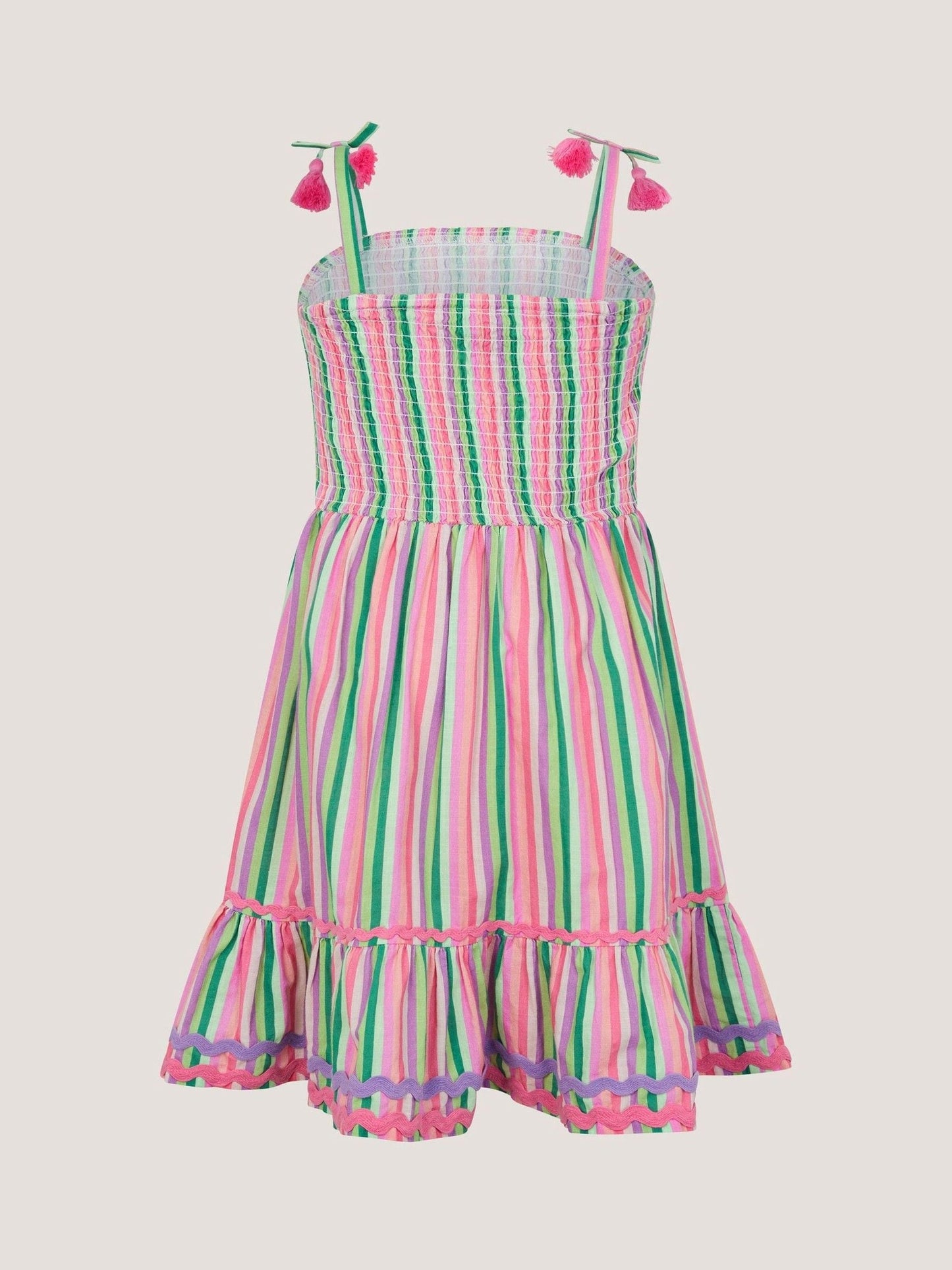 Monsoon Green Strappy Stripe Dress image 3