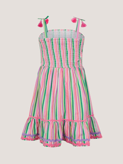 Monsoon Green Strappy Stripe Dress image 3