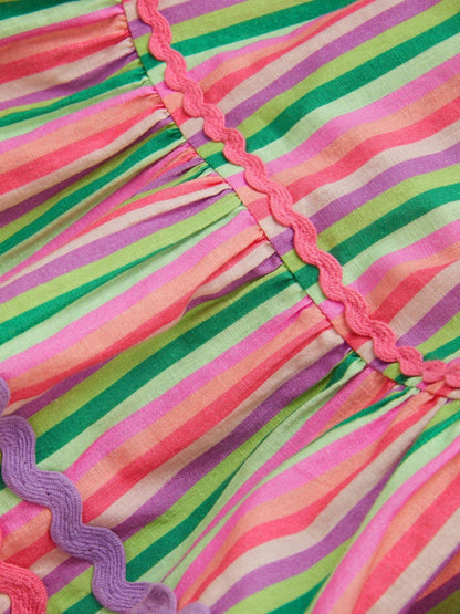 Monsoon Green Strappy Stripe Dress image 4