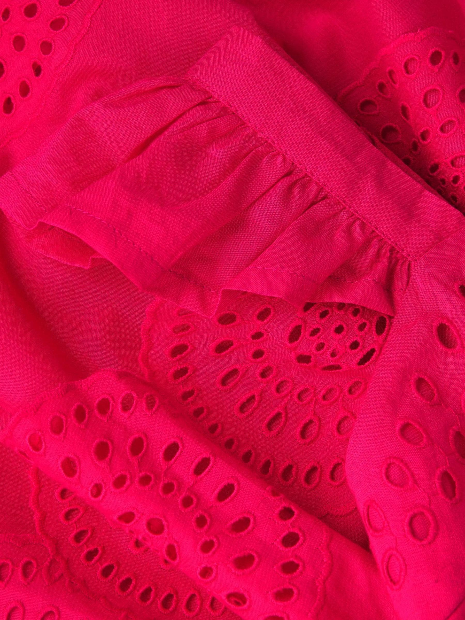 Monsoon Pink Broderie Tiered Cotton Dress image 4