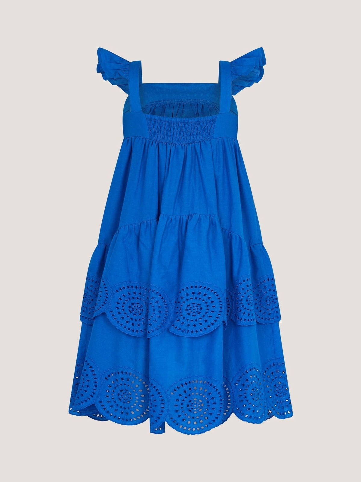 Dsiney Kidz - Monsoon Blue Broderie Tiered Cotton Dress image 3