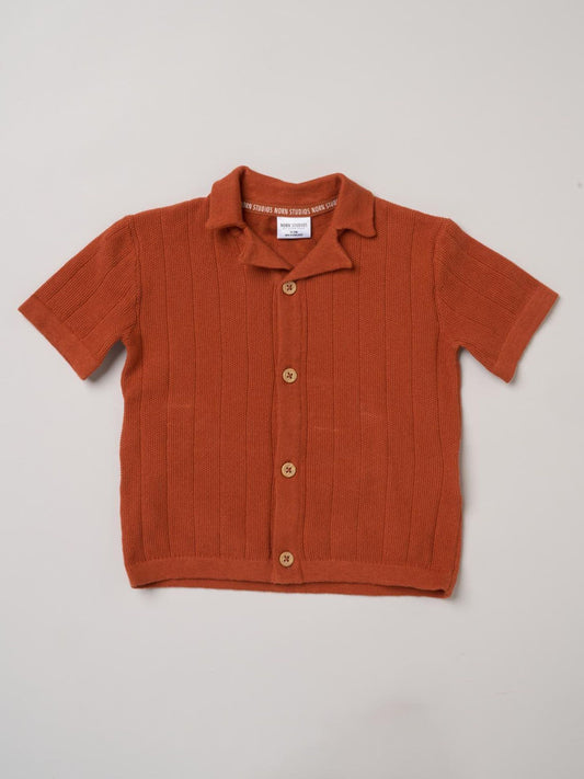 Little Gent Orange True Knit Resort Shirt And Shorts image 2