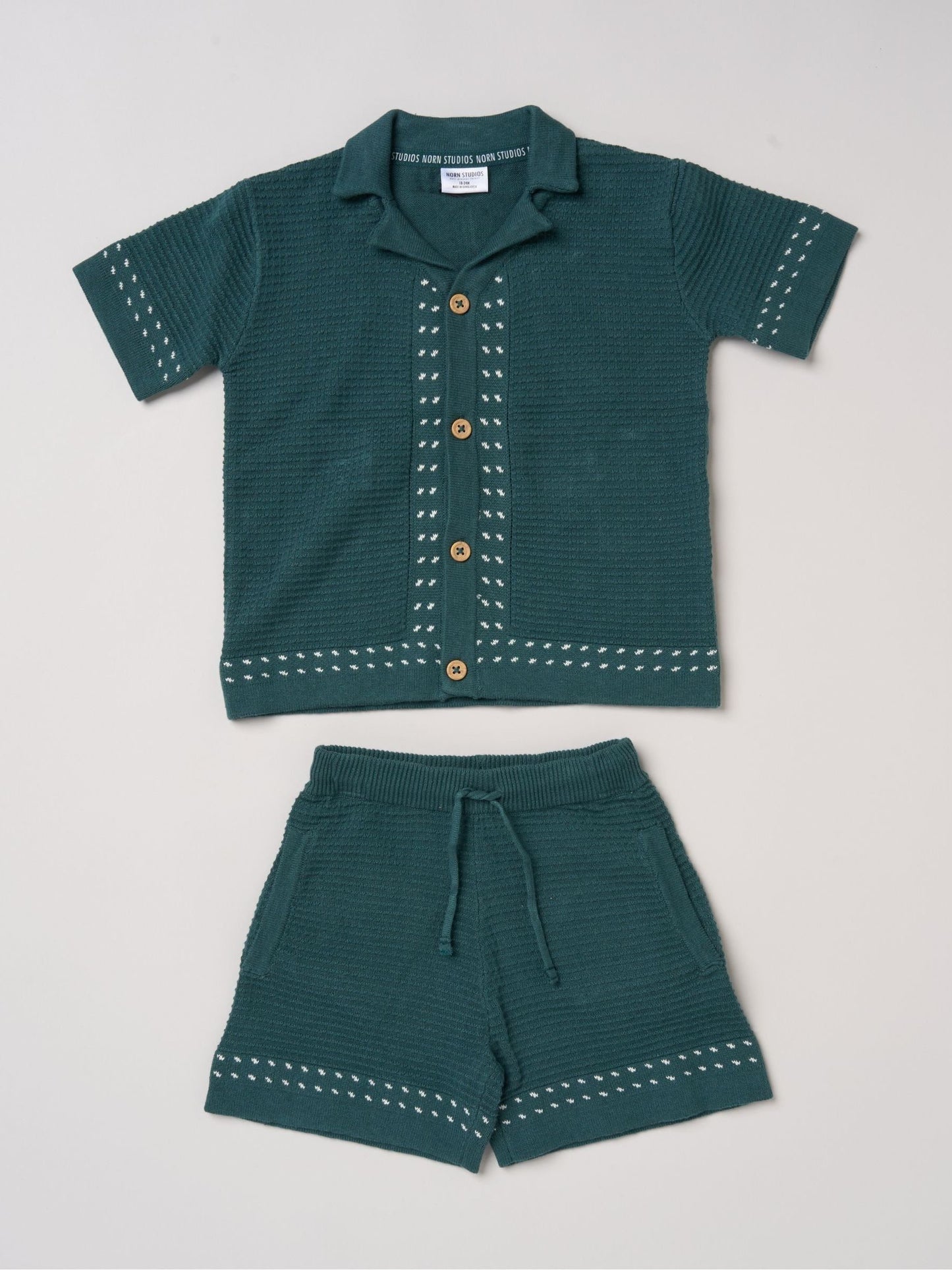 Little Gent Blue True Knit Resort Shirt And Shorts image 1