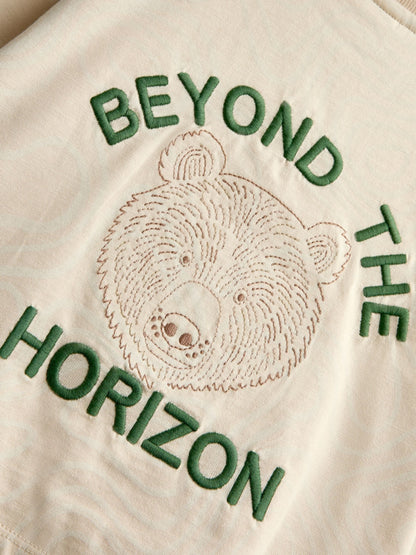 Dsiney Kidz - JoJo Maman Bébé Natural Bear Embroidered Back Graphic Top image 3