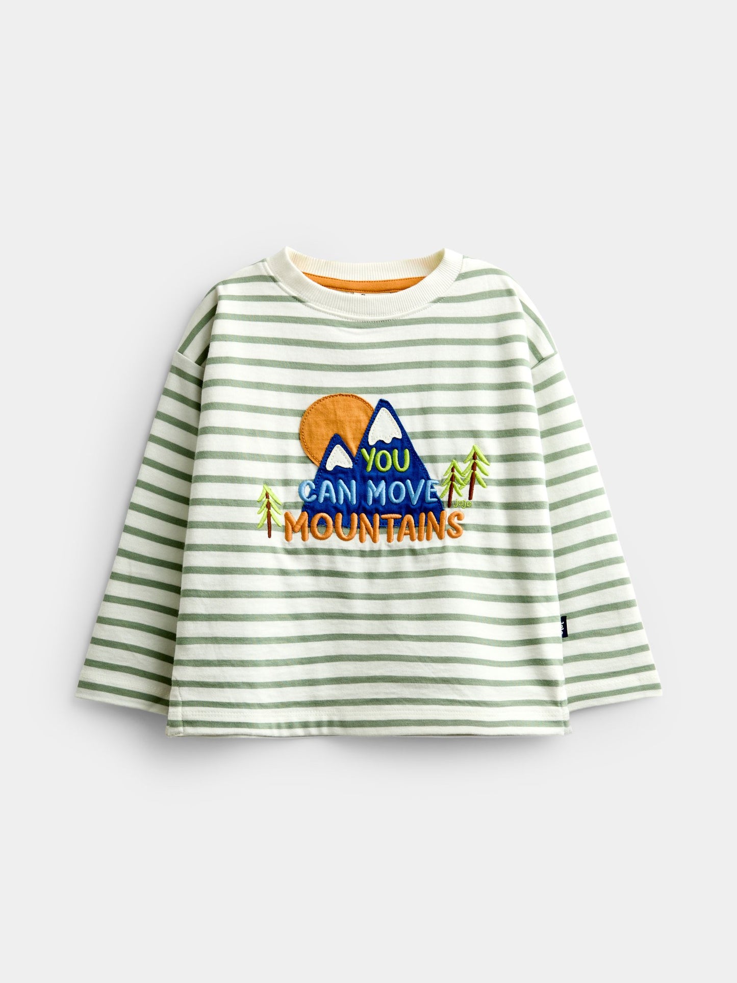 Dsiney Kidz - JoJo Maman Bébé Khaki Green Mountain Appliqué Stripe Top image 1