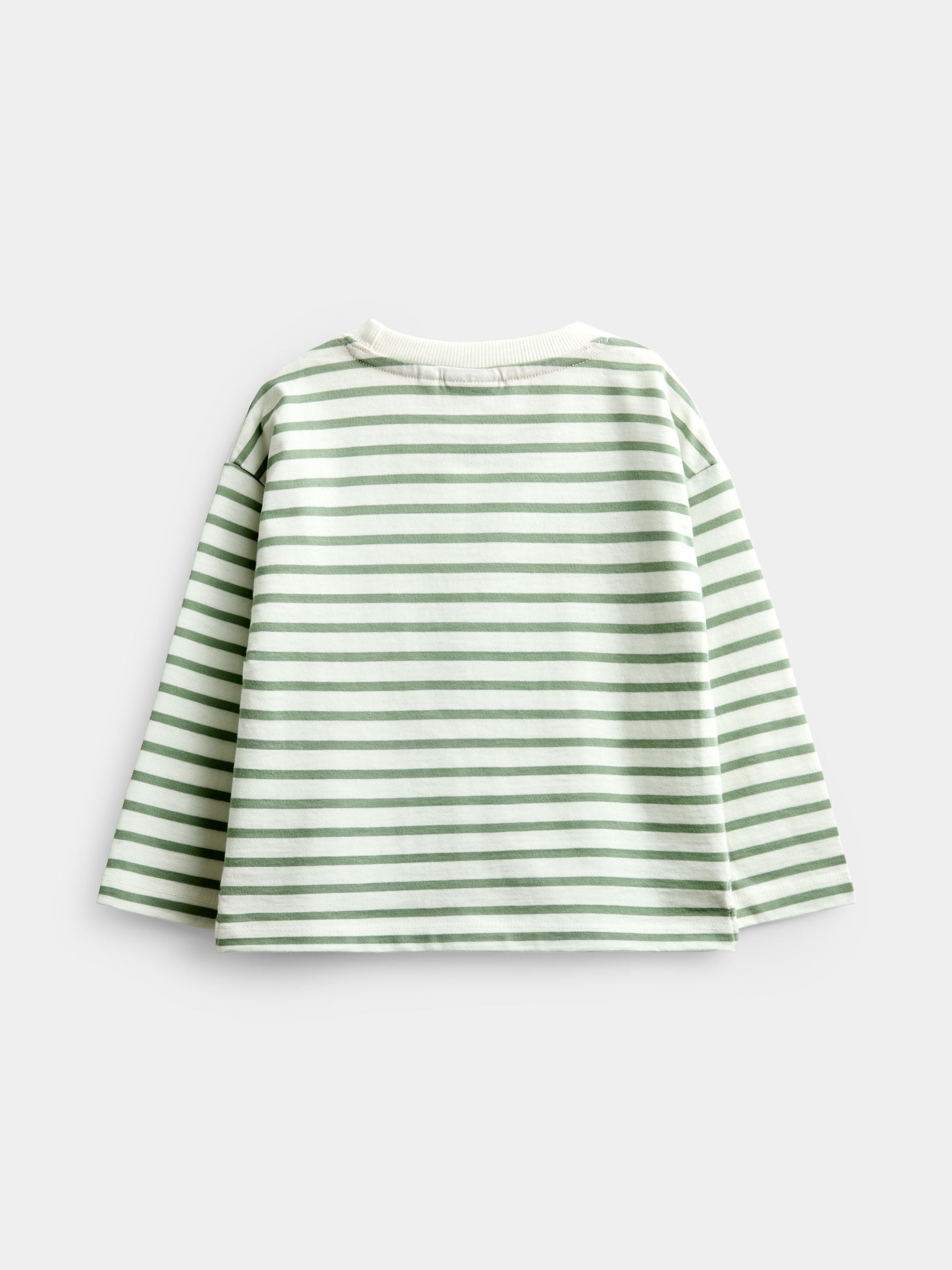 Dsiney Kidz - JoJo Maman Bébé Khaki Green Mountain Appliqué Stripe Top image 2