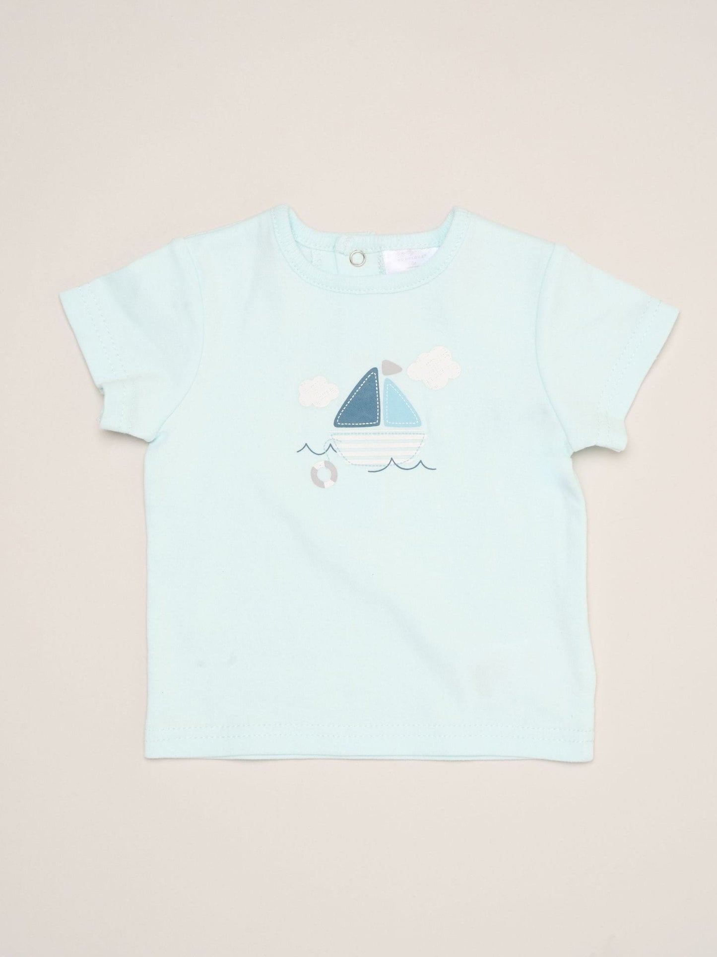 Rock-A-Bye Baby Boutique Blue Boat Print T-Shirt, Shorts And Plush Toy Outfit Set image 3