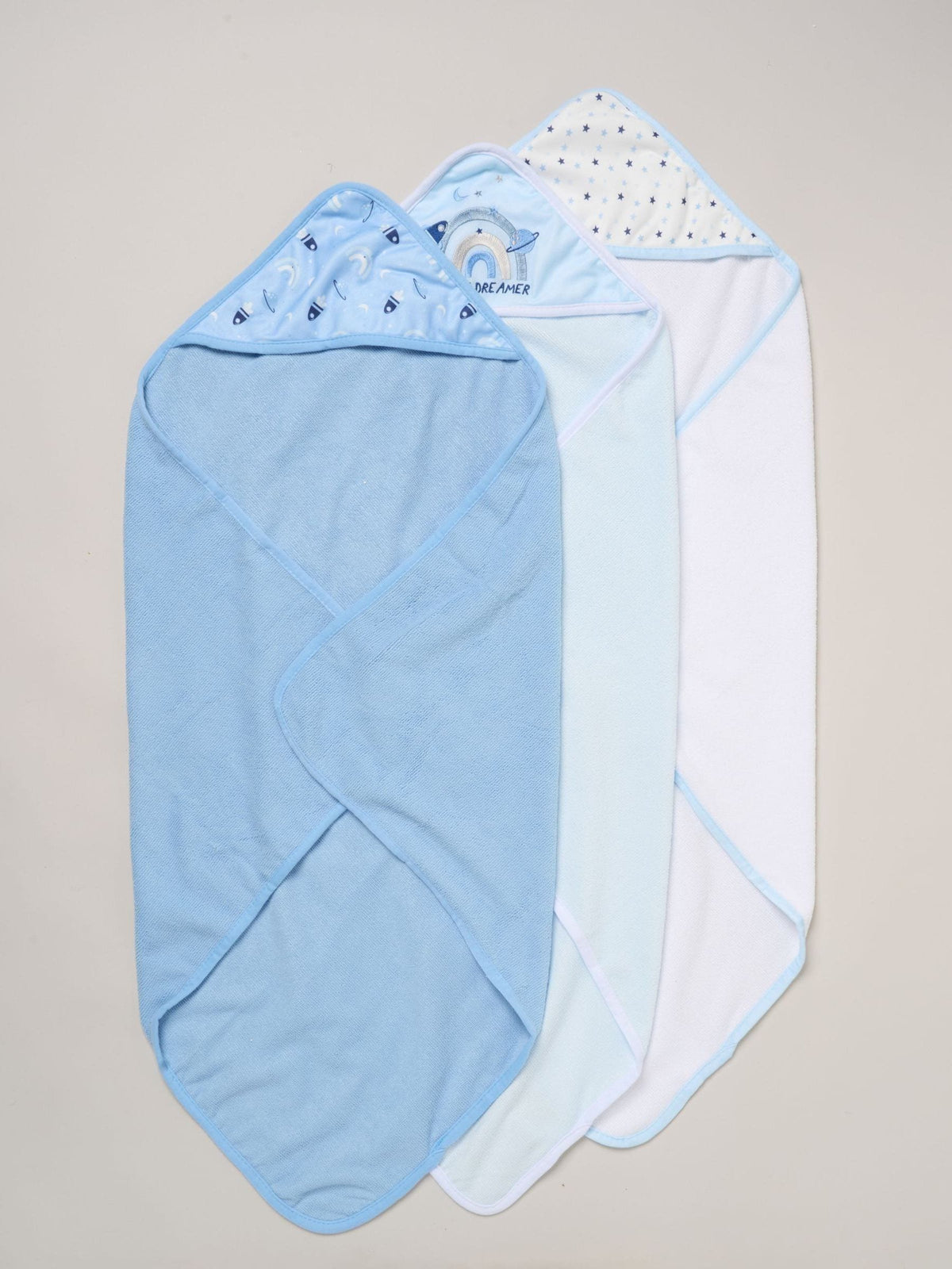 Rock-A-Bye Baby Boutique Blue Hooded Towels And Wash Cloth Set 3 Pack - image 1