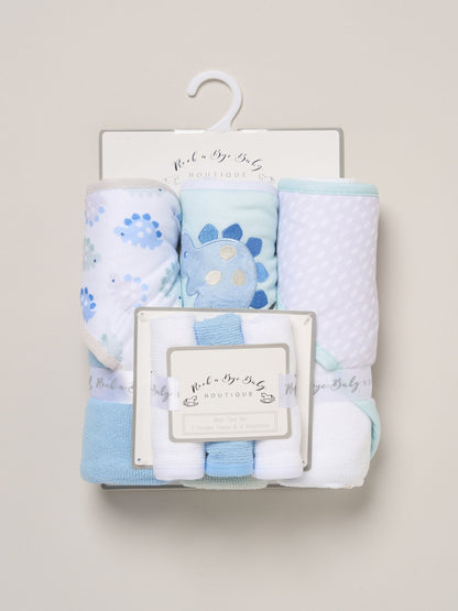 Rock-A-Bye Baby Boutique Green Hooded Towels And Wash Cloth Set 3 Pack - image 3