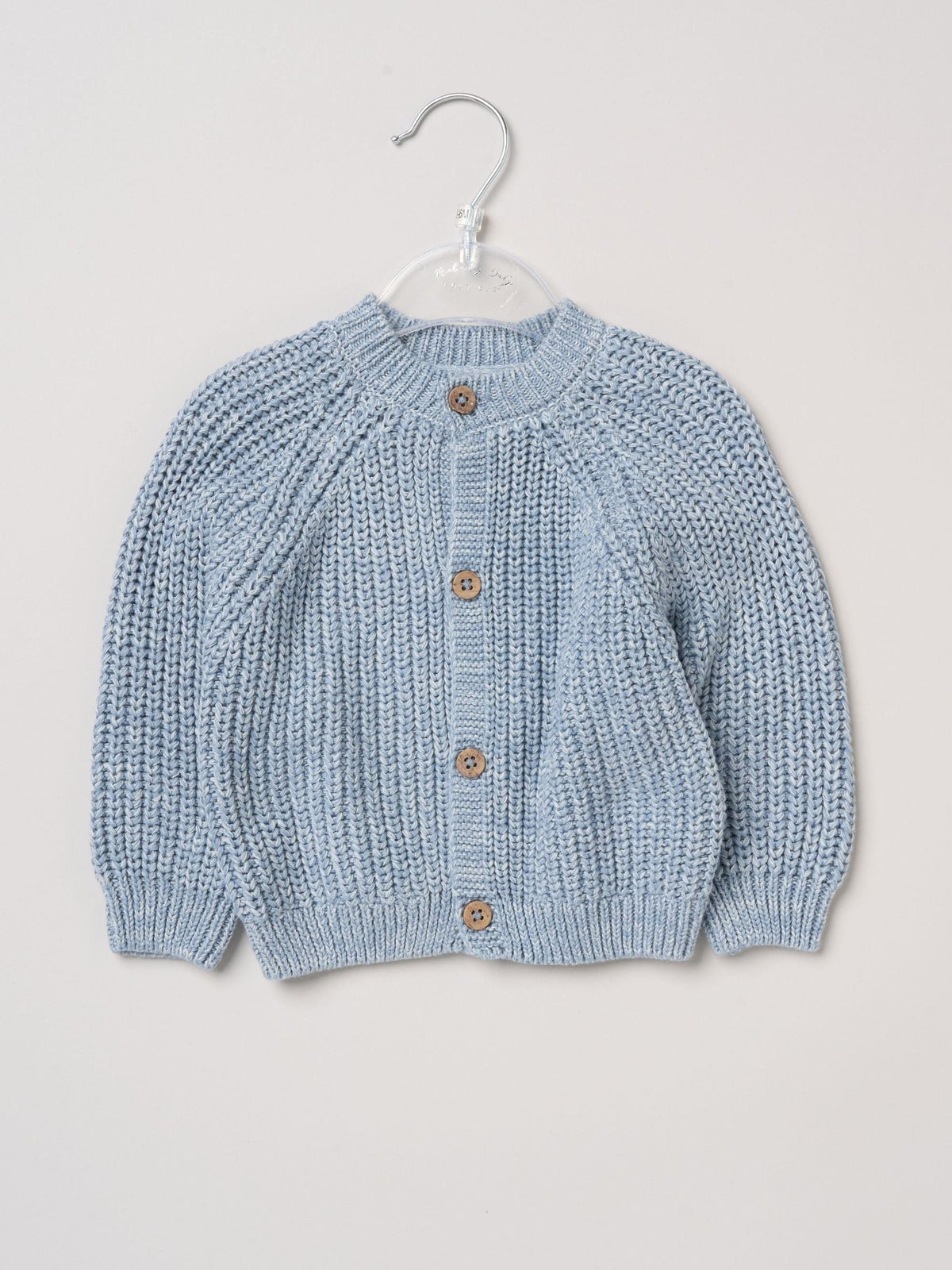 Dsiney Kidz - Rock-A-Bye Baby Boutique Light Blue Text Embroidered Knitted Cardigan image 3