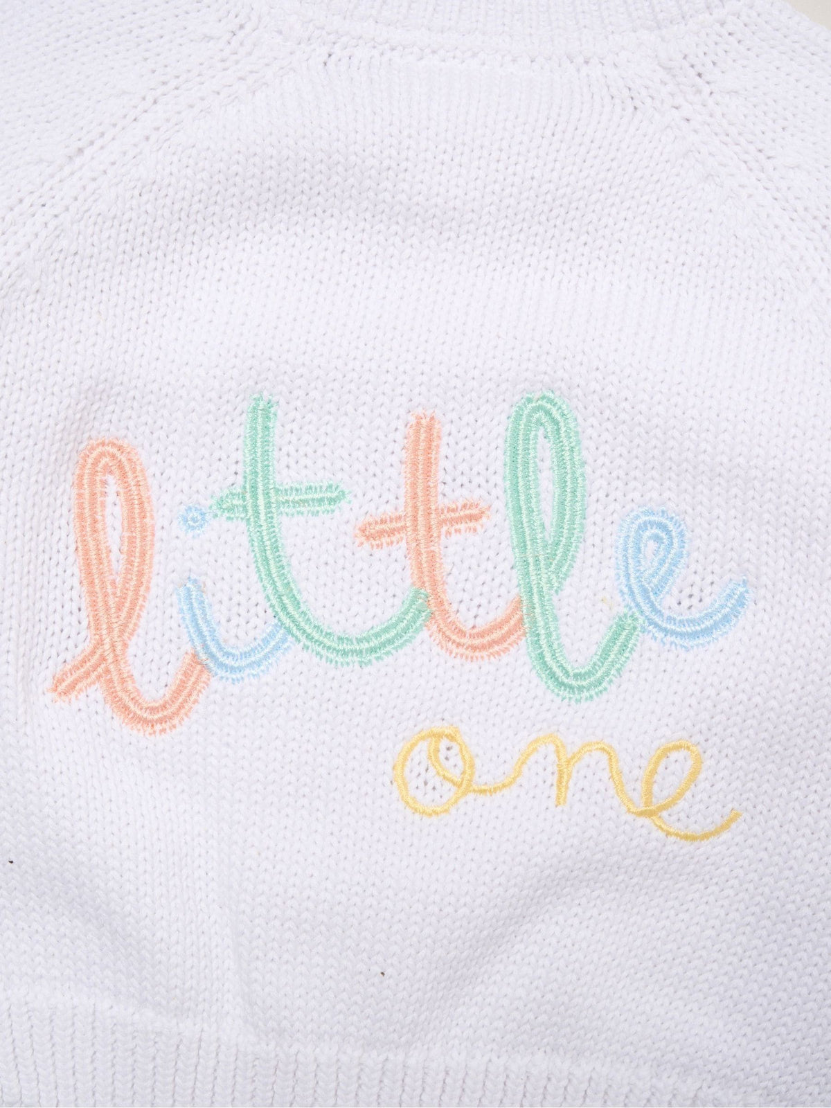 Rock-A-Bye Baby Boutique White Embroidered Knitted Cardigan - image 3