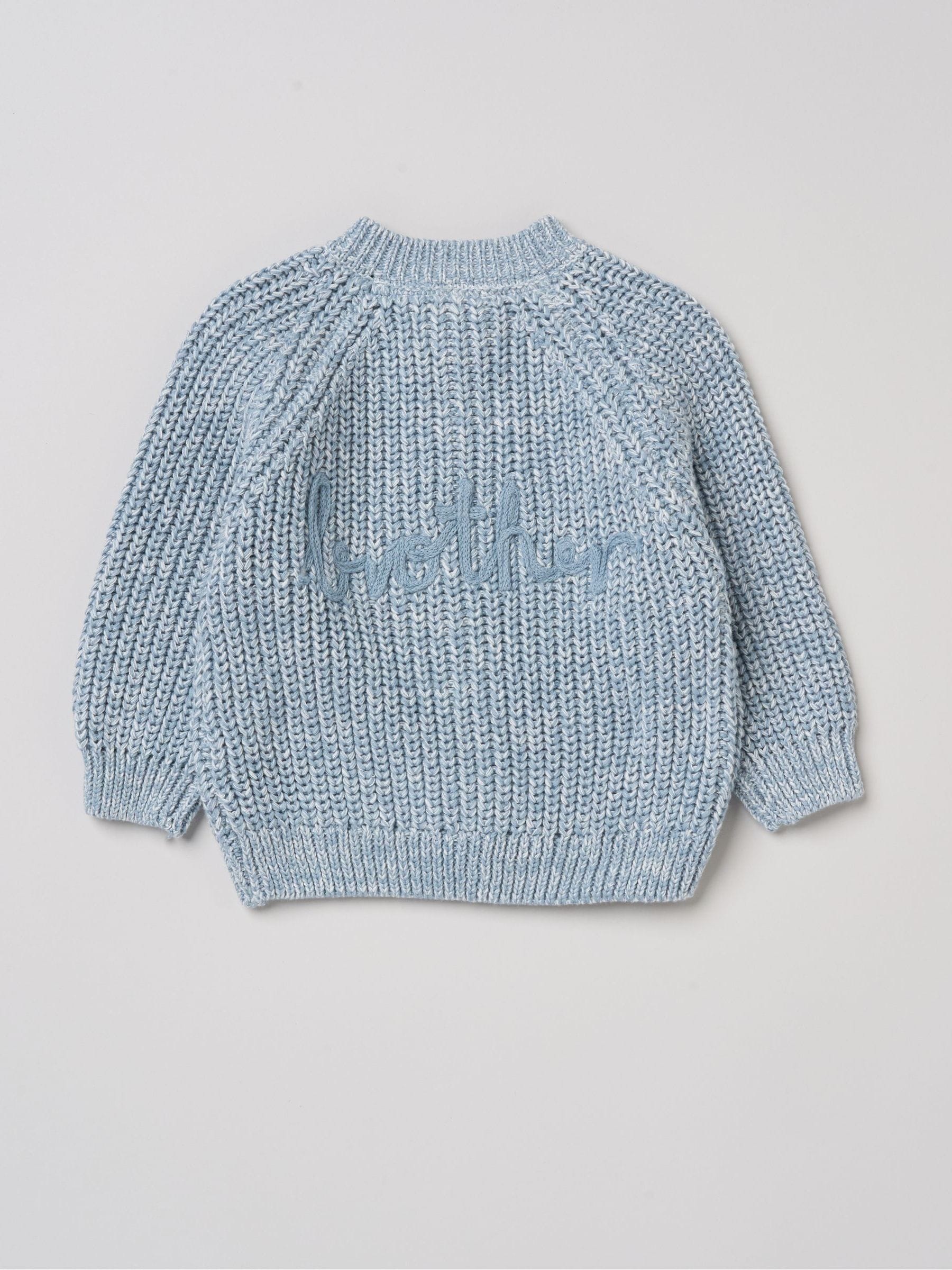 Dsiney Kidz - Rock-A-Bye Baby Boutique Blue Text Embroidered Knitted Cardigan image 1